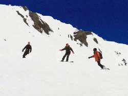 cursos colectivos de surf en Val d'isère